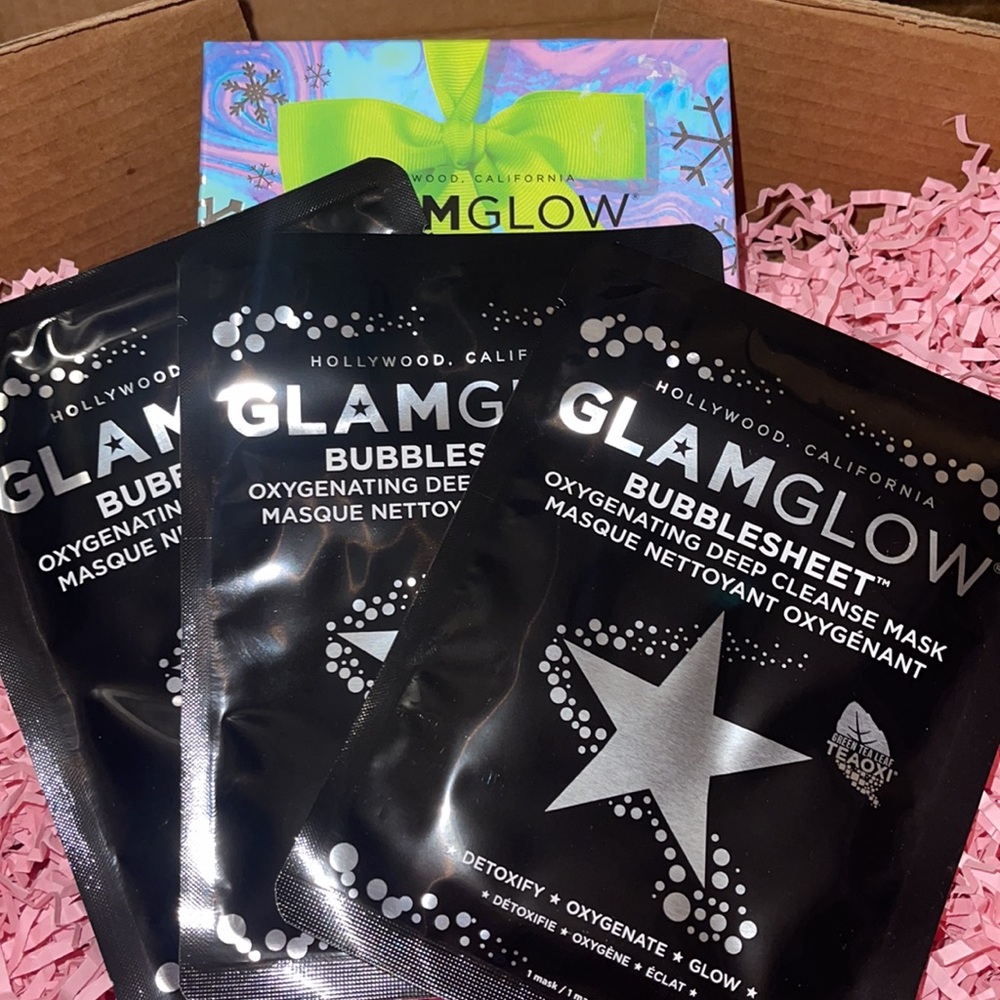 🆕🖤GLAMGLOW: x3 BUBBLESHEET OXYGENATIN DEEP MASKS TRIO